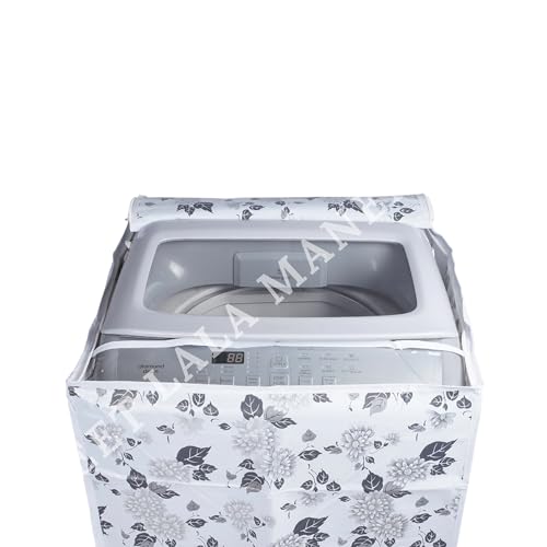 Image of Top Load Washing Machine Cover Pvc Suitable For - Lg-8-10kg | half White & Grey - Size: 60X60X93Cm