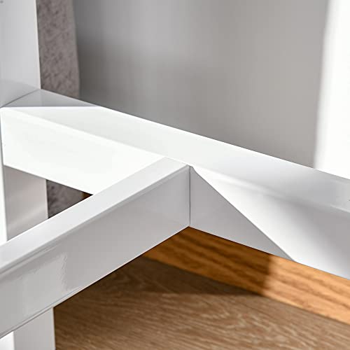 Table haute bar 120 cm marbre blanc avec repose-pied HOMCOM