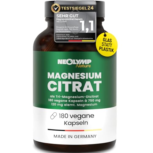 NEOLYMP Magnesiumcitrat Kapseln hochdosiert - 360mg elementares M...