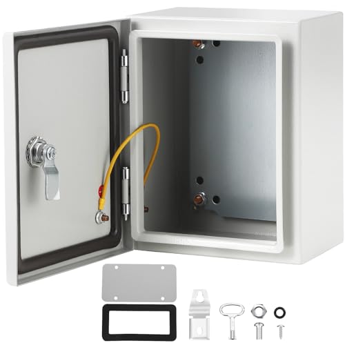 Image of Aptliton NEMA 4X Electrical Enclosure Box - 16x12x8 Inch - IP66 Waterproof & Dustproof - Heavy-Duty Steel Junction Box for Indoor/Outdoor - Lockable - Removable Mounting Plate - 1.5mm Wall Thickness