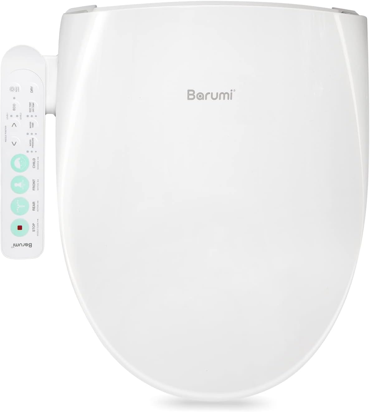 Barumi Electric Bidet Smart Toilet Seat | EF-BM-5000 | Elongated, Self Cleaning, Warm Air Dryer, Night Light, Hybrid Heating, Adjustable Temp & Pressure, Heated Seat, Soft Close Seat & Lid