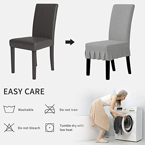 Easy-Going Dining Chair Covers Stretch Parsons Chair Slipcover With Skirt Chair Covers For Dining Room Restaurant Banquet thumb #6