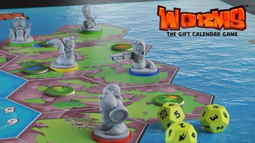 Worms™ – Le Jeu Calendrier de l’Avent | Jeu de société Mantic Games x Team17 | 2-4 joueurs | Figurines, dés et tapis inclus | Version française – vue 3
