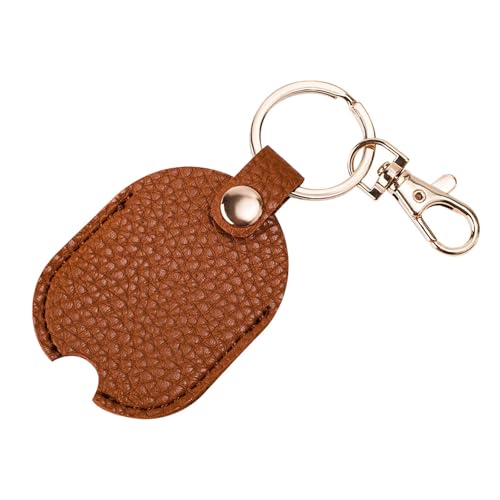 NQEUEPN Funda de Cuero para Llave de Coche, Repuesto para Llave Rota Protector de Llavero de Cuero de PU con Llavero de Hierro Funda para Llave de Casa para Hombre y Mujer (Gris, Dorado)