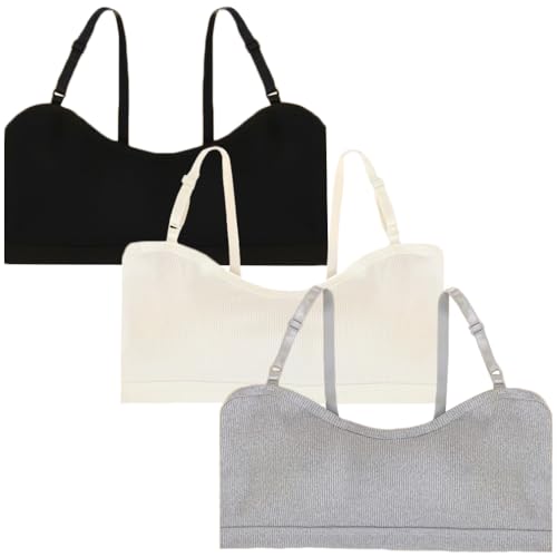 Baby Girls Training Bra Teens Cotton Seamless Sports Bras with Pads