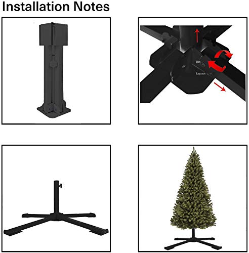 FLY HAWK Christmas Tree Stand, 1.25” Foldable Artificial Christmas Tree Metal Ornament Holder Universal Model Adjustable ,Umbrella Stand Artificial Christmas Tree for Pine SprucePoplar (Black)