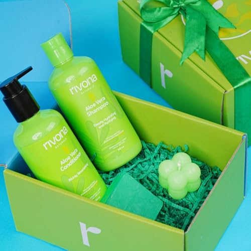 Rivona Natural Pure Aloe Vera Bath & Body Care Gift Set |Diwali Gift Set | Fresh Pure Aloe Vera Gift Box To Pamper Your Loved Ones |100% Natural Vegan | Pack of 4| All skin types | All Occasion