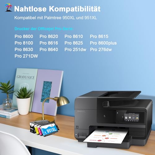 950 XL 951XL Multipack Remanufactured für HP 951XL Multipack 950 951 für Officejet Pro 8620 Patronen für HP Officejet Pro 8600 8610 8615 8100 8616 8625 8630 276DW Druckern (4er-Pack)