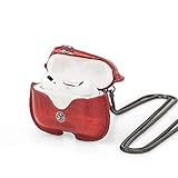 Contactos Airpods Pro - Funda de piel para collar de piel portátil para Airpods Pro Decoración para auriculares para damas AirPods Pro Estuche de carga (rojo)