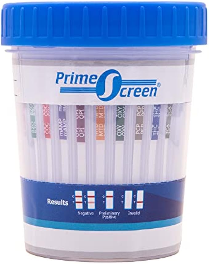 Prime Screen-12 Panel Multi Drug Urine Test Compact Cup (AMP,BAR,BUP,BZO,COC,mAMP/MET,MDMA,MOP/OPI,MTD,OXY,PCP,THC) C-Cup-[1 Pack]