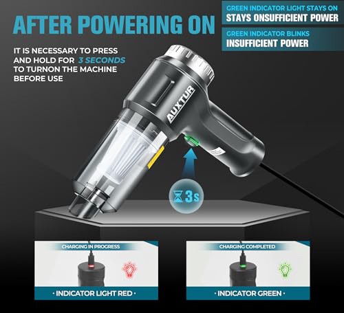 AUXTUR Cordless Handheld Car Vacuum (12,000 PA, USB-C) — view 7
