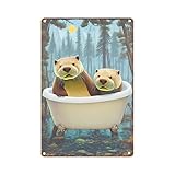 Cartel de chapa retro con Palabras Interesantes Vintage Placa de Arte de Baño Decorativo de Metal Para, 20 x 30 cm