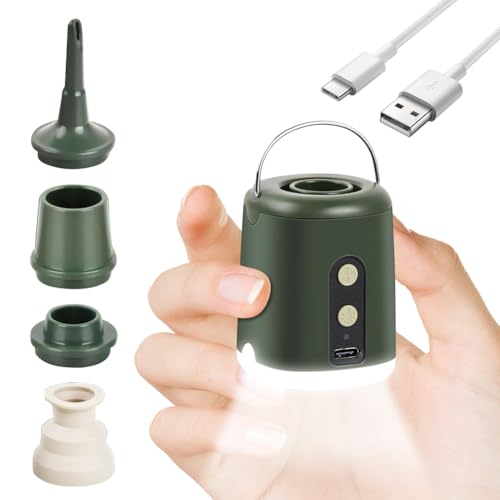 Mini pompa ad aria elettrica, 1600 mAh, pompa ad aria ricaricabile, con 4 ugelli per materasso ad aria, articoli gonfiabili, sacchetti sottovuoto, per articoli di gonfiaggio/svuotamento/luce LED