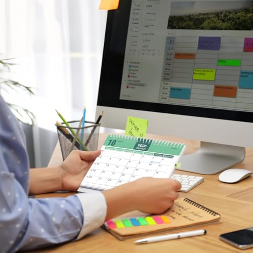 AEYAKA Tischkalender 2026 - Kalender 2026 von November 2025 bis Dezember 2026, 20 x 20.5cm Deutsch A06 (Weiß 26)