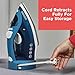 BLACK+DECKER Steam Iron for Clothes with Retractable Cord, Vertical Steaming, Anti-Drip Design, Spray Mist and Auto Clean Button, 1200W