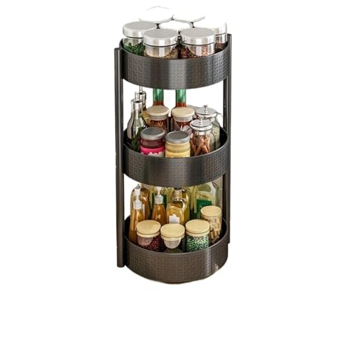 DJSKLDF Spice Rack Porta spezie girevole - Carosello salvaspazio a 3 livelli for olio/aceto/condimenti, soluzione for riporre gli utensili da cucina(10063H)