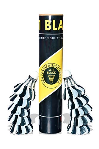A-1 Black & White Feather Shuttlecock, (Pack of 10)-image-37