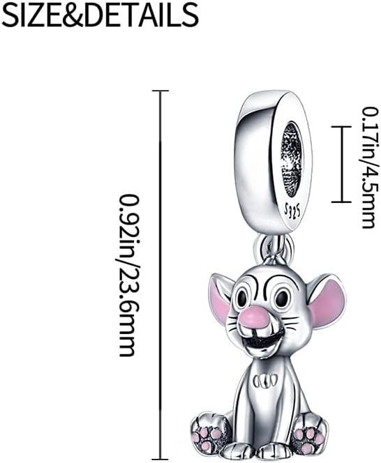 Miniatura 4 de LIGHTDOG Dijes de plata de ley 925 para pulseras, collares, colgantes, abalorios, abalorios, se adapta a pulseras Pandora, joyería, regalo