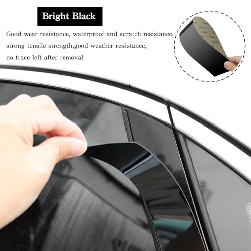 BoxCheer Door and Window Pillar Accessories Fit for Chrysler 300C 2011-2021 Car Printed Chrome Door and Window Pillar Trim Scratch Resistant 6 Pcs -Bright Black by BoxCheer - Used condition - Image 6
