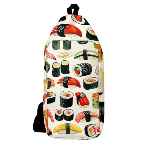 Sac à dos de voyage Saumon Roe Sushi avec sac à bandoulière multicolore mixte
