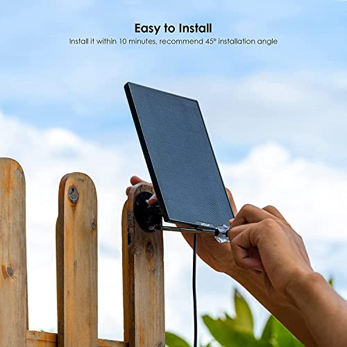Solar Panel For Rechargeable Battery Wireless Security Camera, Ip66 Waterproof With 10Ft Charge Cable, Suitable For All Security Camera With Micro Usb Port #TOP3