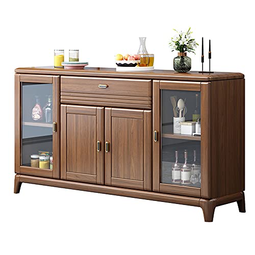 QINJIE Aparador de Madera conciso, Mesa de Almacenamiento de Buffet de Madera, aparador, Consola, con 3 cajones, 2 Puertas, para Comedor/Sala de Estar/Cocina