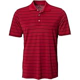 adidas Golf Men's Puremotion 2 Color Stripe Jersey Polo, University Red/Black, Large