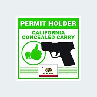 California Concealed Carry Permit Holder Sticker Self Adhesive Vinyl Decal 2a permited v2