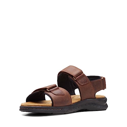 Clarks Men's Hapsford Creek Sandal, Brown Tumbled Leather, 12 #TOP30