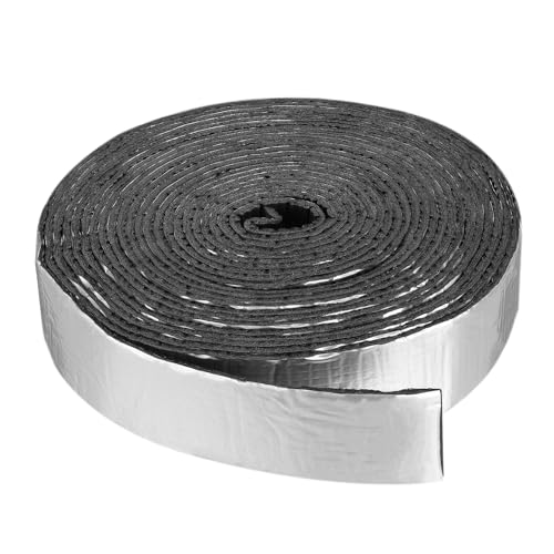 PATIKIL Cinta De Aislamiento Para Tuberías De 2.4 Pulgadas X 33 Pies, 1 Pieza Cinta De Espuma De Goma Con Adhesivo Y Respaldo De Aluminio Resistente Al Clima Para Tuberías, Negra