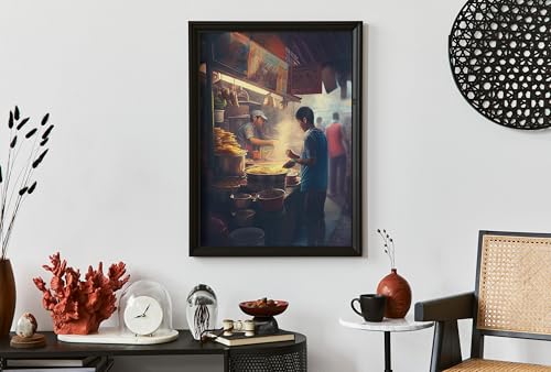 Thai Street Market Bangkok Street Food Print, Print Home Wall Art Thai Market Bangkok Food Poster, Poster Home Wall Decor,5