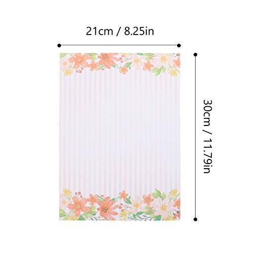 STOBOK 40Pcs Papelaria Papel Da Flor Da Mola Impresso Correio Carta Papel Carta Escrita De Papel Vin