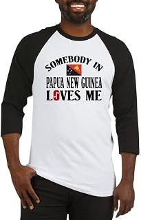 CafePress Somebody in Papua New Guinea Baseball Shirt