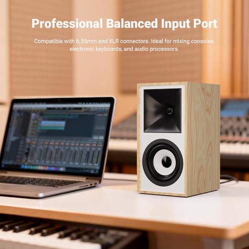 Image of AIYIMA S4000 2.0 Studio Monitor Speakers,4 inch 80W Bluetooth Powered Bookshelf Speakers,XLR /6.5mm TRS /RCA Inputs, for Home Studio & Music