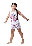 TY Beanie Boo Little Girls' Beanie Boo Sporty Mesh Pajama Short Set, White, 6/6X