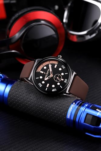 Image of Daniel Hechter Paris Auber Collection Analog Quartz Watch for Men with Round Gloss Dial, Small Seconds Sub-Dial & Silicone Strap
