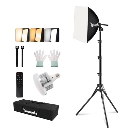 Yanuoda Softbox Photography Lighting Kit with Telecontrol, 16"x16" Softbox Light