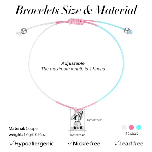 50% Off Easter Bunny Bracelets for Girls - Adjustable Gift