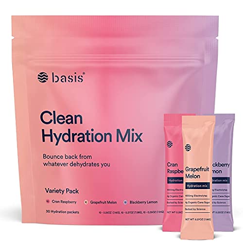 Basis Electrolyte Powder Mix, Keto-Friendly Hydration, Low Sugar For Dehydration Recovery - 2 Pouches (60 Sticks) - Variety Pack (3 Flavors!) & Lemon Lime #TOP1