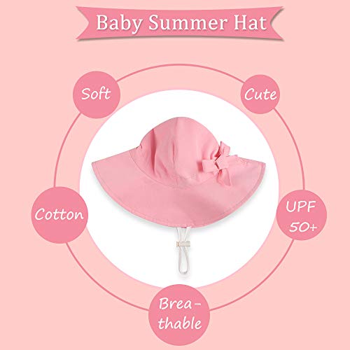 Baby Sun Hat Girls Floppy Bucket Hat Summer Toddler Outdoor Cap For Swim Beach (Pink, 50Cm/19.7"(1-2T)) #TOP2