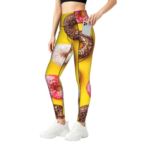 Leggings de descanso con estampado de donas ideales para yoga en casa y relax