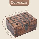 Ajuny Wooden Treasure Chest – Handcrafted Wood Keepsake Box with Shell Strips– Antique Box for Jewelry, Pirate Trinkets & Gifts – Decorative Treasure Chest Box (8x6 Inch) - Image 2