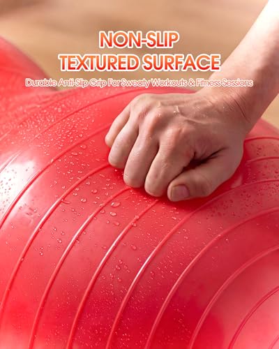Image of Premium Peanut Ball - 100x50cm Anti-Burst Exercise Ball for Physical Therapy, Pregnancy Labor & Home Fitness Sensory| Non-Slip Design | Quick-Inflate Pump Included