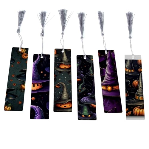 Marque-pages avec chapeau de sorcière d'Halloween lot de 6 pour ne plus jamais corner vos pages