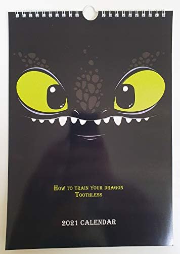 Toothless of How to Train Your Dragon Wall Calendar New 2021 A4
