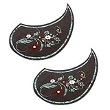 DECORNIJIA Golpeador de Guitarra Acústica 39-41 Pulgadas, Calcomanía Protectora Antirayaduras Diseño Floral y Forma de Gota de Agua, 2 Piezas Decorativas para Tablero