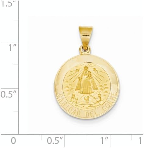 Miniatura 5 de Colgante de oro amarillo de 14 k con medalla Caridad del Cobre (0.827 x 0.669in)