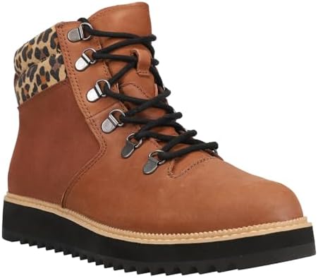 TOMS Womens Mojave Leopard Round Toe Lace Up Casual Boots Ankle Low Heel 1-2" - Brown - Size 8 B | Image 1