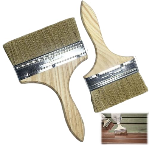 2 Stück Pinsel Breit,Malerpinsel,Flachpinsel,Lasurpinsel,Lackierpinsel,100 mm/125 mm,Für Lacke, Lasuren, Gemälde und Wandbeläge,Geeignet für Zäune, Dekoration und Malerei