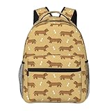 VOSERY Mochila para mujeres y hombres, mochila para laptop, mochila de mano, mochila de artículos personales, mochilas marrones para perros salchicha, mochilas para viajes, trabajo de fin de semana